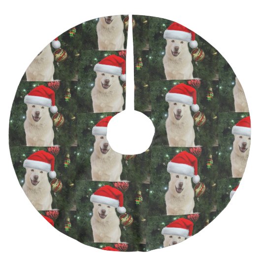 Santa Paws - Kristal de Husky Dog Kerstboom Rok (Voorkant)