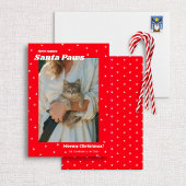 Santa Paws Meowy kerstfeestdag — Kat-fotokaart Kaart