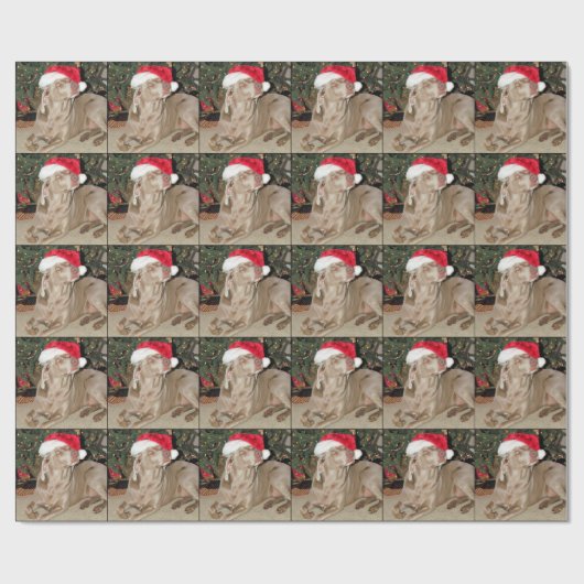 Santa Paws - Weimaraner-stijl - Kerstmis met hond Cadeaupapier (Vlak)