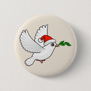 Santa Peace Dove Ronde Button 5,7 Cm