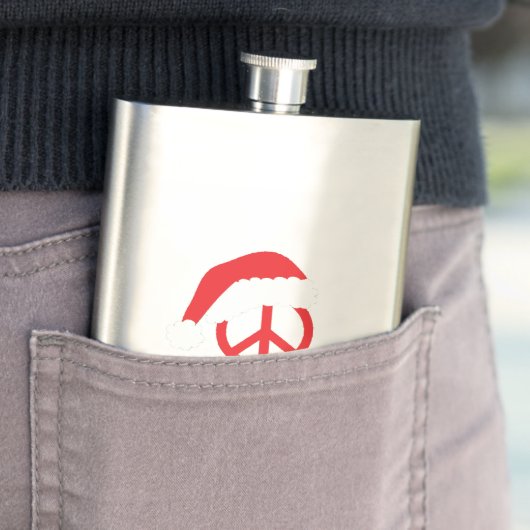 Santa Peace Sign Ho Ho Ho met Santa Hat Flacon (Voorbeeld)