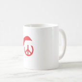 Santa Peace Sign Ho Ho Ho met Santa Hat Koffiemok (Voorkant rechts)