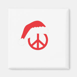 Santa Peace Sign Ho Ho Ho met Santa Hat Magneet