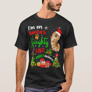 Santa Pekingese Ik sta op de Naughty List Xmas T T-shirt