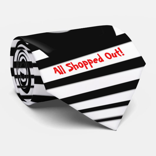 Santa Penguin All Shopped Out Personalize Stropdas (Opgerold)