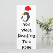 Santa Penguin Bladwijzer Sjabloon (Staand voorkant)