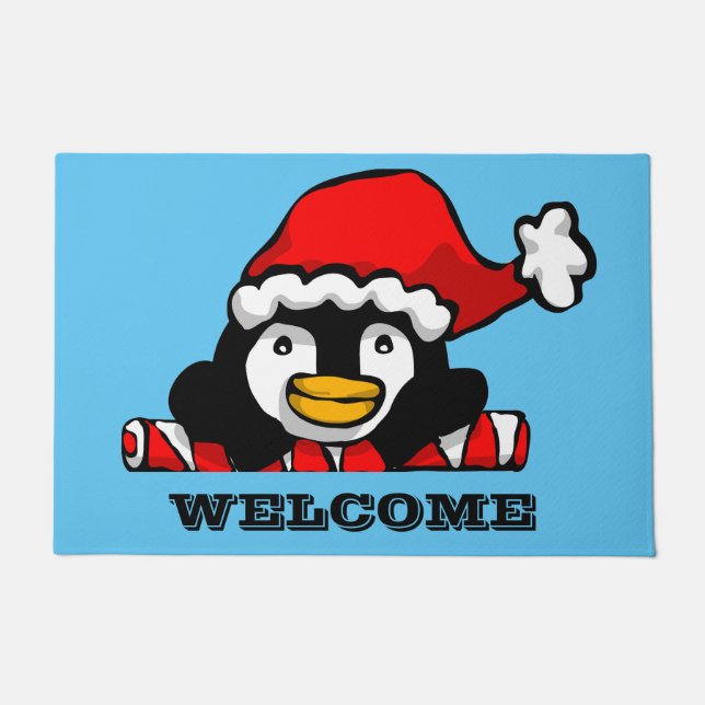 Santa Penguin Deurmat (Voorkant)