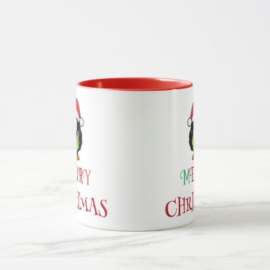 santa penguin , een kleurrijke kerstman mok (Midden)