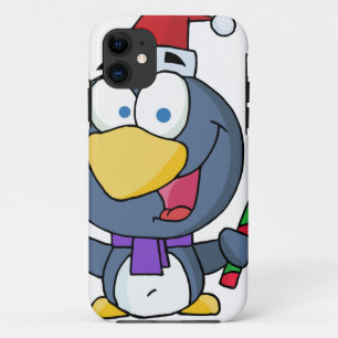 Santa Penguin met snoepriet iPhone 11 Hoesje