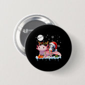 Santa Penguin Riding Axolotl Rendier Christmas Se Ronde Button 5,7 Cm (Voorkant /achterkant)