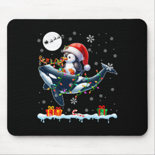 Santa Penguin Riding Orca Rendier Christmas Zee A Muismat