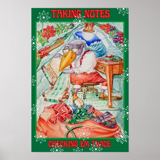 SANTA PENGUIN TAKING NOTES CHECKING EM TWICE  POSTER (Voorkant)