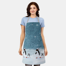 Santa Penguins Apron Schort