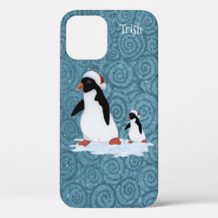 Santa Penguins iPhone 12 Hoesje
