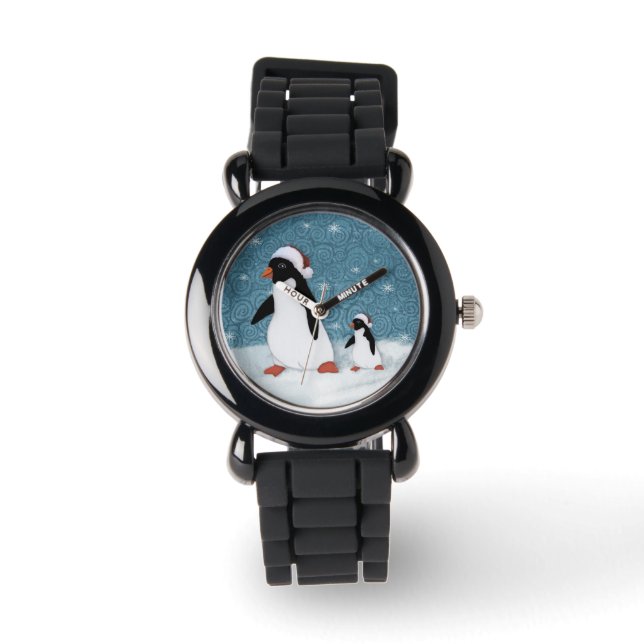 Santa Penguins Watch Horloge (Voorkant)