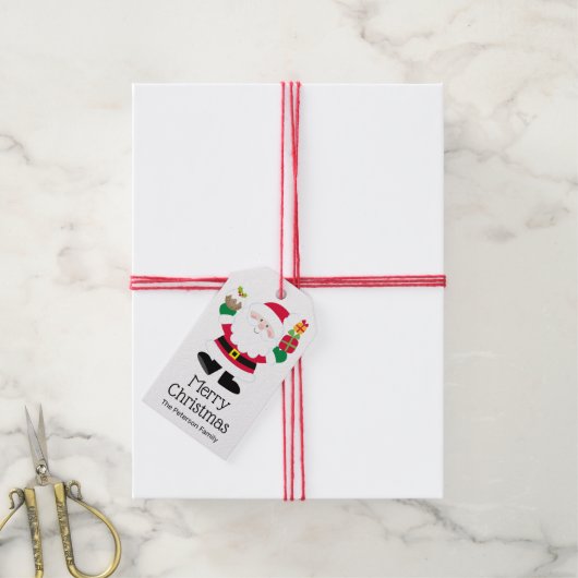 Santa Personalized Cadeaulabel (Met Touw)