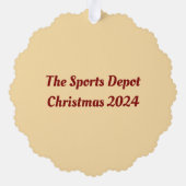 Santa Pet Baseball Ornament Kaart (Achterkant)