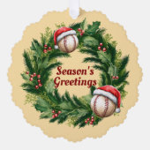 Santa Pet Baseball Ornament Kaart (Voorkant)