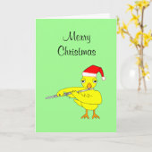 Santa Pet Fluit Chick Christmas Kaart (Gele Bloem)