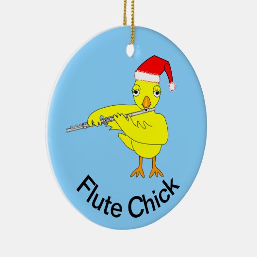 Santa Pet Flute Chick Keramisch Ornament (Rechts)
