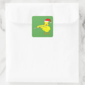 Santa Pet Flute Chick Vierkante Sticker (Tas)