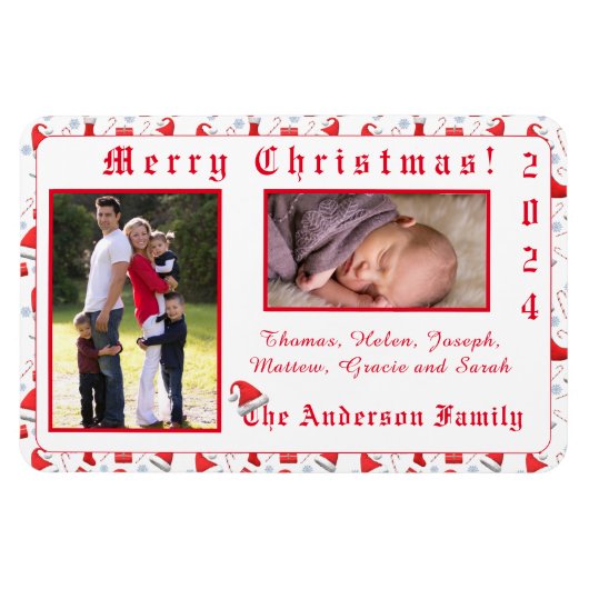 Santa Pet Patterned Christmas Magneet (Horizontaal)