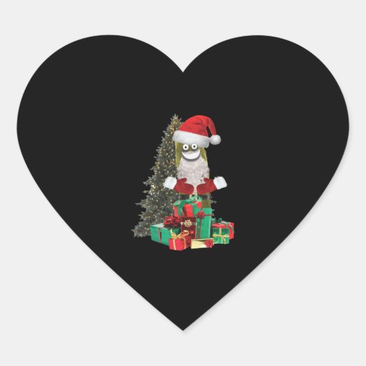 Santa Pickle Hart Sticker (Voorkant)