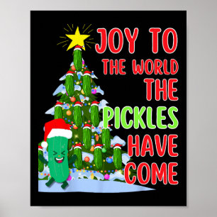 Santa Pickle Kerstboom Lichten Leuk augurk Gift Poster