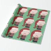 Santa Pig Claus Cadeaupapier (Uitgerold)