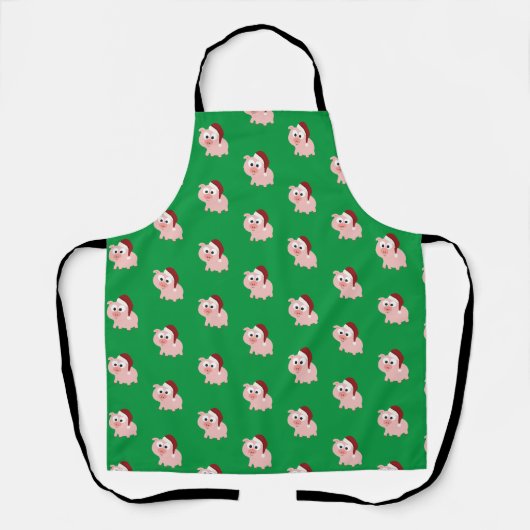 Santa Pig Pattern Schort (Voorkant)