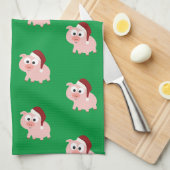 Santa Pig Pattern Theedoek (Quarter Fold)