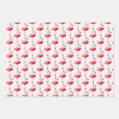 Santa Pink Flamingo Kerstfeestdag Inpakpapier Vel (Voorkant 2)