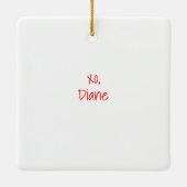 Santa Pink Golfkar met kerstverlichting Krans Keramisch Ornament (Achterkant)