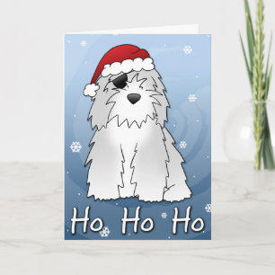 Santa Pirate Old English Sheepdog Christmas Kaart