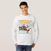 Santa Pit Crew Race Car Ugly KerstSweater T-shirt (Voorkant volledig)