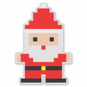 Santa Pixel Art 1 Eigen vinylSticker Sticker (Voorkant)