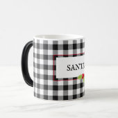 SANTA Plaid Kerstmis Holly Classic Feestelijk Plez Magische Mok (Voorkant links)