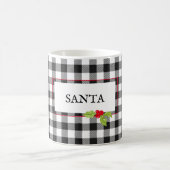 SANTA Plaid Kerstmis Holly Classic Feestelijk Plez Magische Mok (Center)