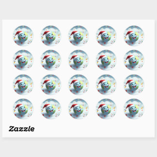 Santa Planet-Sticker Ronde Sticker