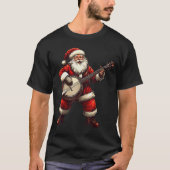 Santa Playing Banjo Funny Banjo Player Bluegr Chri T-shirt (Voorkant)