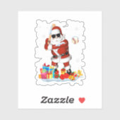 Santa Playing Baseball Cool Christmas Santa Baseba Sticker (Vel)