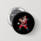 Santa Playing Baseball Funny Holiday Christmas Xma Ronde Button 5,7 Cm (Voorkant /achterkant)