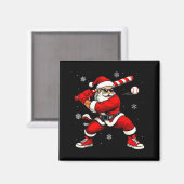 Santa Playing Baseball Xmas Funny Christmas Baseba Magneet (Voorkant / Achterkant)