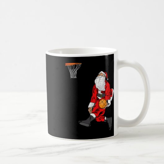 Santa Playing Sketll Slam Dunk Christmas Gift Koffiemok (Rechts)