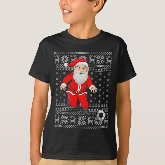 Santa Playing Soccer Football Ugly Christmas Sweat (Devant)