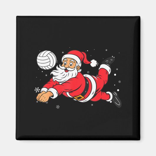 Santa Playing Volleyball Christmas Pajama Cool Srt Magneet (Voorkant)