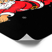 Santa Playing Volleyball Christmas Pajama Cool Srt Poster (Hoek)