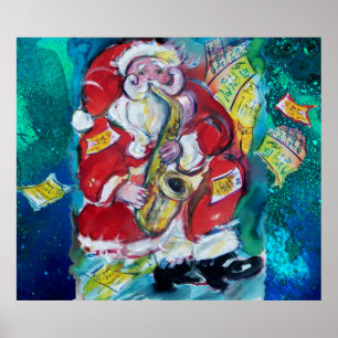 SANTA PLAYSAX, MUSICAL CHRISTMAS NIGHT PARTITY POSTER
