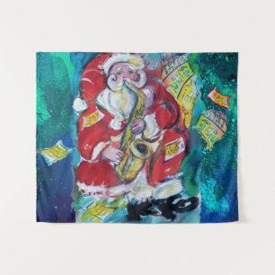 SANTA PLAYSAX, MUSISCHE CHRISTMAS PARTIJ WANDKLEED