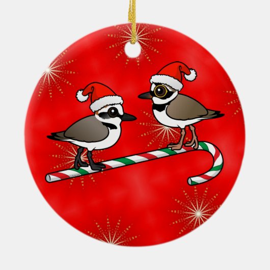 Santa Plovers Keramisch Ornament (Achterkant)